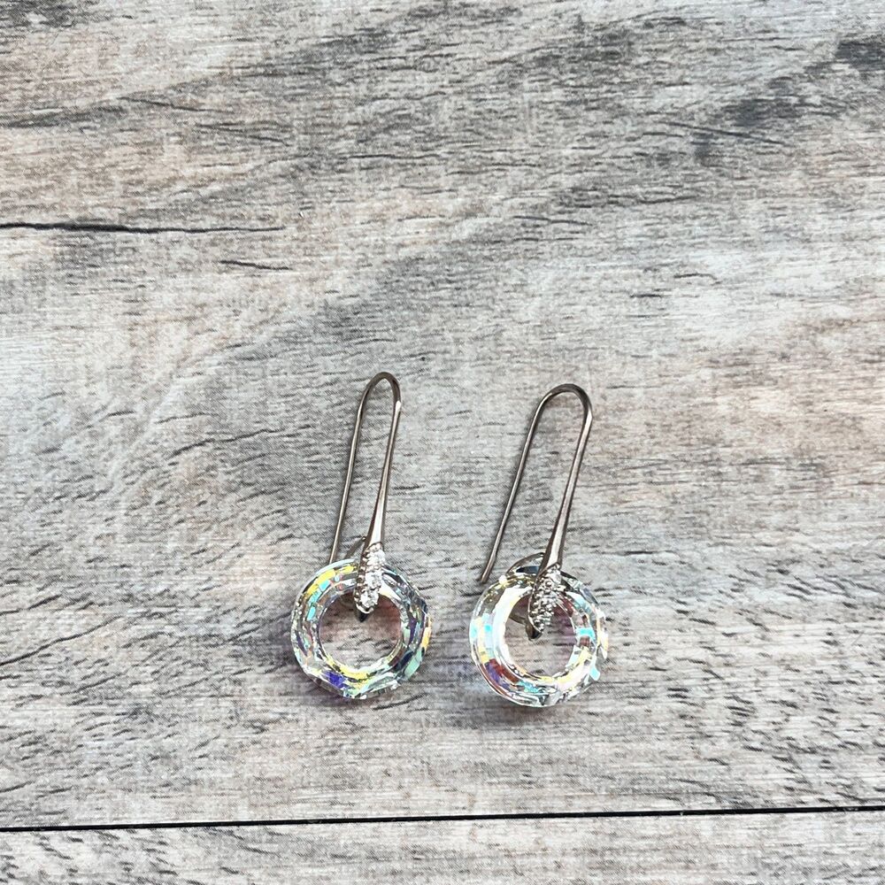 Swarovski 925 Crystal Drop Earrings New Sparkle Silver Jewelry Sterling NWT